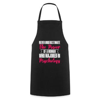 The Power Of A Woman Who Majored In Psychology - Cooking Apron - black - Front - AI Model Male 185 dark (185cm)