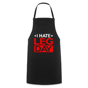 I Hate Leg Day 12 - Cooking Apron - black - Front - AI Model Male 185 dark (185cm)