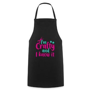 I'm Crafty And I Know It 2 - Cooking Apron - black - Front - AI Model Male 185 dark (185cm)