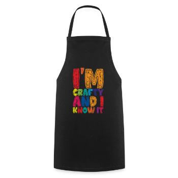 I'm Crafty And I Know It 3 - Cooking Apron - black - Front - AI Model Male 185 dark (185cm)