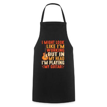 But In My Head I'm Playing My Guitar 2 - Cooking Apron - black - Front - AI Model Male 185 dark (185cm)