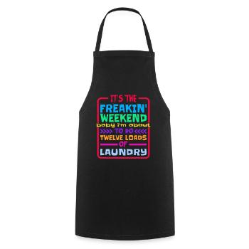 Je suis sur le point de faire douze brassées de lessive - Tablier de cuisine - noir - Devant - AI Model Male 185 dark (185cm)