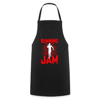 Running Is My Jam 4 - Cooking Apron - black - Front - AI Model Male 185 dark (185cm)