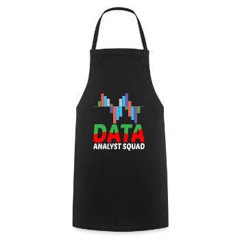 Data Analyst Squad 7 - Kochschürze - Schwarz - Vorne - AI Model Male 185 dark (185cm)
