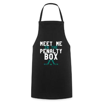 Meet Me In The Penalty Box 4 - Cooking Apron - black - Front - AI Model Male 185 dark (185cm)