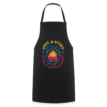 Once A Scout, Always A Pyromaniac 17 - Cooking Apron - black - Front - AI Model Male 185 dark (185cm)