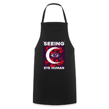 Seeing Eye Human 16 - Kochschürze - Schwarz - Vorne - AI Model Male 185 dark (185cm)