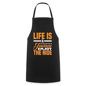 Life Is A Journey, Enjoy The Ride 2 - Cooking Apron - black - Front - AI Model Male 185 dark (185cm)