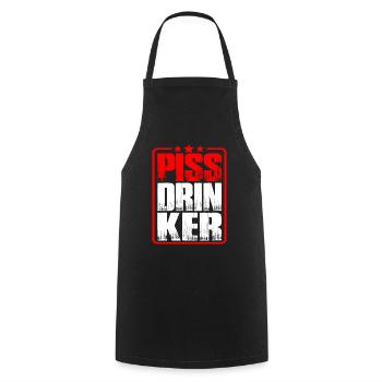 Piss Drinker 32 - Kochschürze - Schwarz - Vorne - AI Model Male 185 dark (185cm)