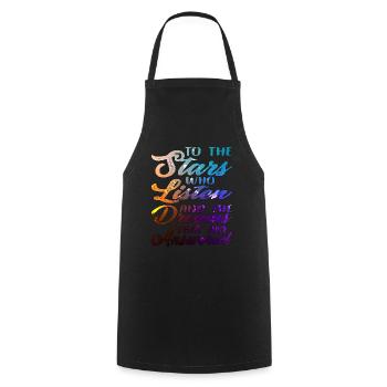 The Stars Who Listen The Dreams That Are Answered4 - Cooking Apron - black - Front - AI Model Male 185 dark (185cm)