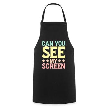 Pouvez-vous voir mon écran 5 - Tablier de cuisine - noir - Devant - AI Model Male 185 dark (185cm)
