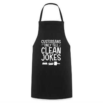 Custodians Only Tell Clean Jokes 4 - Kochschürze - Schwarz - Vorne - AI Model Male 185 dark (185cm)