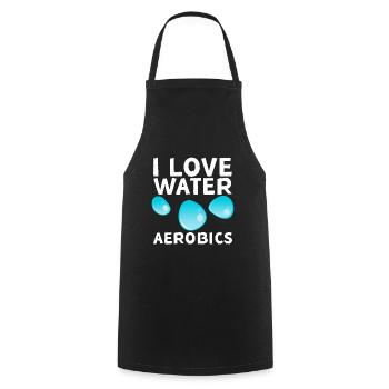 I Love Water Aerobics 4 - Cooking Apron - black - Front - AI Model Male 185 dark (185cm)