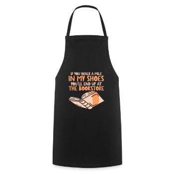 You'll End Up At The Bookstore 4 - Cooking Apron - black - Front - AI Model Male 185 dark (185cm)