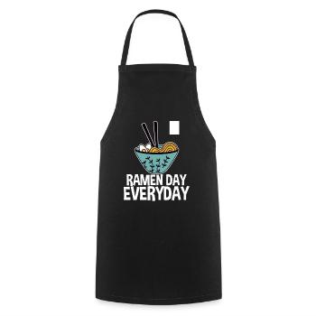 Ramen Day Everyday 4 - Cooking Apron - black - Front - AI Model Male 185 dark (185cm)