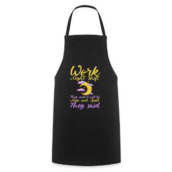 Travail de nuit Ils ont dit 2 - Tablier de cuisine - noir - Devant - AI Model Male 185 dark (185cm)