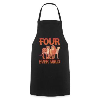 Four Ever Wild 44 - Kochschürze - Schwarz - Vorne - AI Model Male 185 dark (185cm)