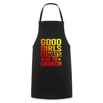 Les bonnes filles vont toujours à l’église 5 - Tablier de cuisine - noir - Devant - AI Model Male 185 dark (185cm)