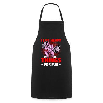 I Lift Heavy Things For Fun 13 - Cooking Apron - black - Front - AI Model Male 185 dark (185cm)
