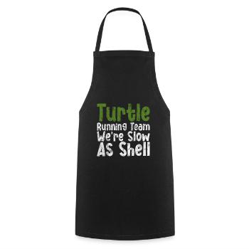 Turtle Running Team, We're Slow As Shell 3 - Cooking Apron - black - Front - AI Model Male 185 dark (185cm)