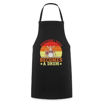 Tout ce que je touche devient un tambour 6 - Tablier de cuisine - noir - Devant - AI Model Male 185 dark (185cm)