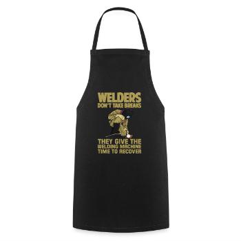 Welders Don't Take Breaks 2 - Cooking Apron - black - Front - AI Model Male 185 dark (185cm)