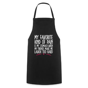 Quand mes amis me font trop rire 2 - Tablier de cuisine - noir - Devant - AI Model Male 185 dark (185cm)