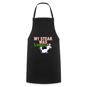 My Steak Was Vegan 4 - Kochschürze - Schwarz - Vorne - AI Model Male 185 dark (185cm)
