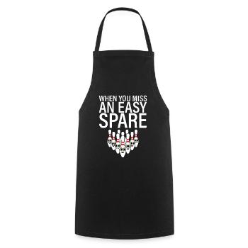 When You Miss An Easy Spare 2 - Cooking Apron - black - Front - AI Model Male 185 dark (185cm)