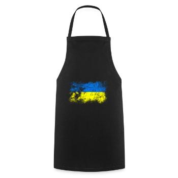 Ukraine - Kochschürze - Schwarz - Vorne - AI Model Male 185 dark (185cm)