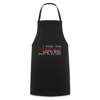 I Suffer From Authoritis, A Need To Write 3 - Cooking Apron - black - Front - AI Model Male 185 dark (185cm)