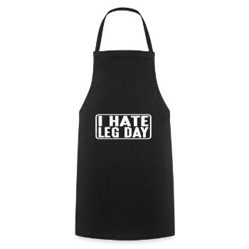 I Hate Leg Day 13 - Cooking Apron - black - Front - AI Model Male 185 dark (185cm)