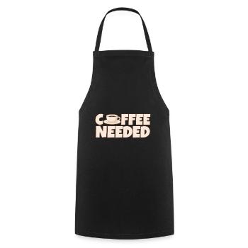 Coffee Needed 4 - Cooking Apron - black - Front - AI Model Male 185 dark (185cm)