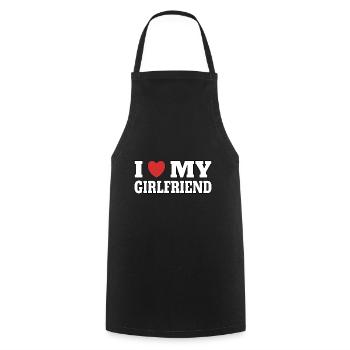 J’aime ma copine - Tablier de cuisine - noir - Devant - AI Model Male 185 dark (185cm)