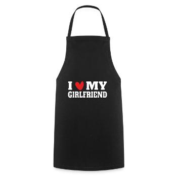 J’aime ma copine - Tablier de cuisine - noir - Devant - AI Model Male 185 dark (185cm)