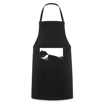Mountain - Skiing - (34) - Cooking Apron - black - Front - AI Model Male 185 dark (185cm)
