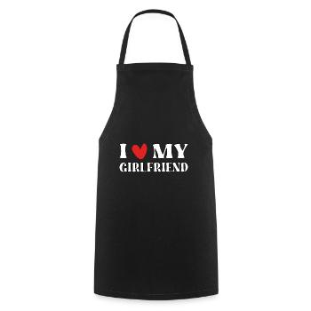 J’aime ma copine - Tablier de cuisine - noir - Devant - AI Model Male 185 dark (185cm)