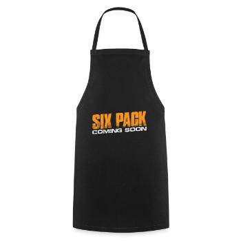 Six Pack à venir 45 - Tablier de cuisine - noir - Devant - AI Model Male 185 dark (185cm)