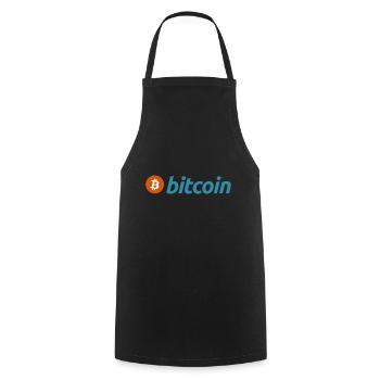 Bitcoin (Bitcoin) - Kochschürze - Schwarz - Vorne - AI Model Male 185 dark (185cm)
