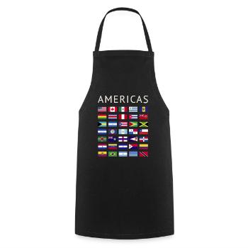 Country flags Americas National Flags America - Cooking Apron - black - Front - AI Model Male 185 dark (185cm)