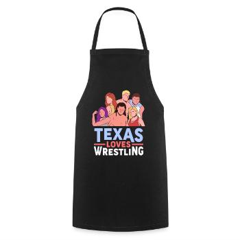 Conception de lutte au Texas pour les fiers fans du Texas - Tablier de cuisine - noir - Devant - AI Model Male 185 dark (185cm)