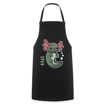 Enigma Axolotl Design für Axolotl-Liebhaber - Kochschürze - Schwarz - Vorne - AI Model Male 185 dark (185cm)