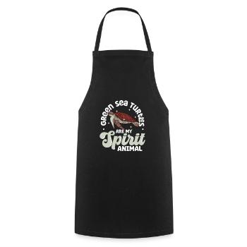 My Spirit Animal - Green Sea Turtle - Cooking Apron - black - Front - AI Model Male 185 dark (185cm)