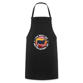 I love my British Alpine goat - Cooking Apron - black - Front - AI Model Male 185 dark (185cm)
