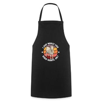 I love my Kiko goat - Cooking Apron - black - Front - AI Model Male 185 dark (185cm)