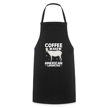 Kaffee und LaMancha-Ziege - Kochschürze - Schwarz - Vorne - AI Model Male 185 dark (185cm)