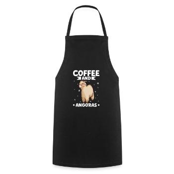 Café et chèvre angora - Tablier de cuisine - noir - Devant - AI Model Male 185 dark (185cm)