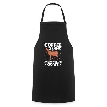 Coffee and Anglo-Nubian goat - Cooking Apron - black - Front - AI Model Male 185 dark (185cm)