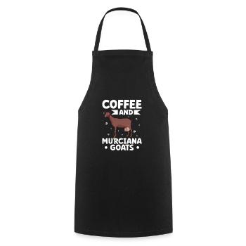 Kaffee und Murcia-Granada-Ziege - Kochschürze - Schwarz - Vorne - AI Model Male 185 dark (185cm)