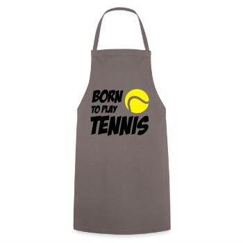 Born to play Tennis - Cooking Apron - grey - Front - AI Model Male 185 dark (185cm)
